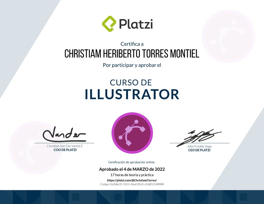 Diploma del Curso de Adobe Illustrator