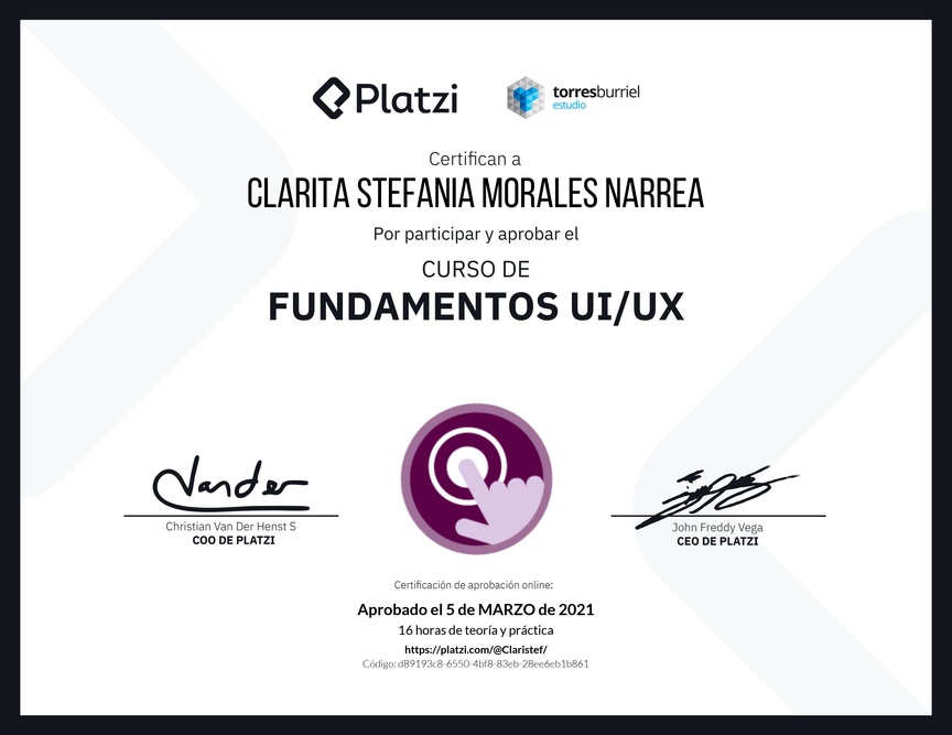 Diploma del Curso de Fundamentos UI/UX