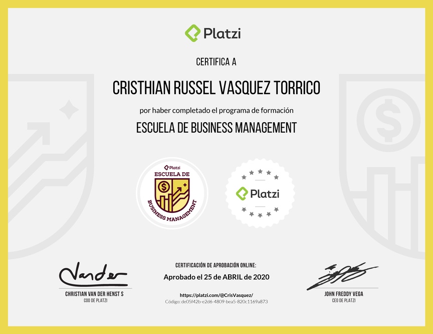 Diploma de la Ruta de Aprendizaje de Business Management