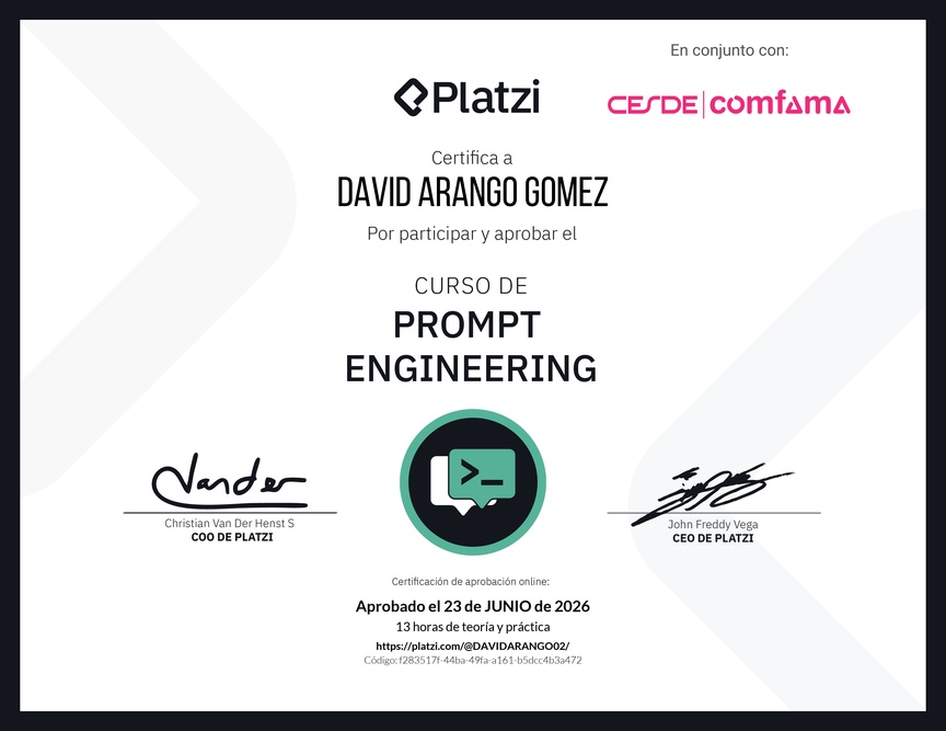Diploma del Curso de Prompt Engineering