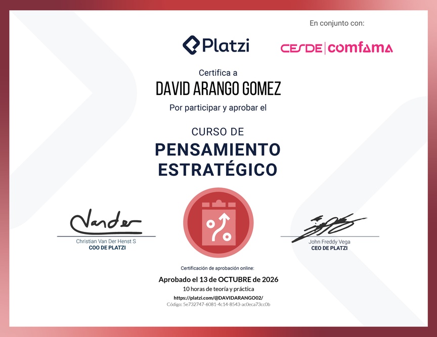 Diploma del Curso de Pensamiento Estratégico