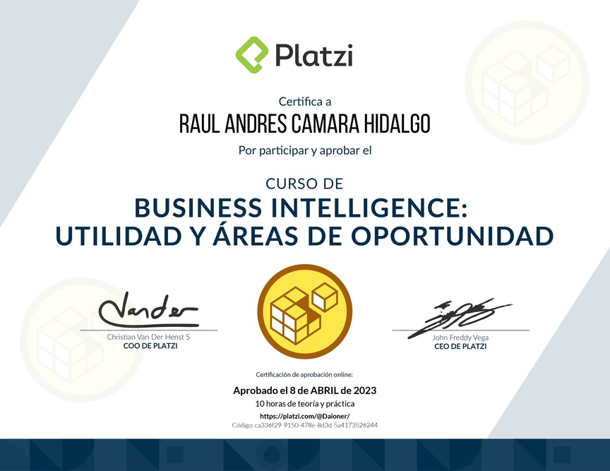 Diploma del Curso de Business Intelligence: Utilidad y Áreas de Oportunidad