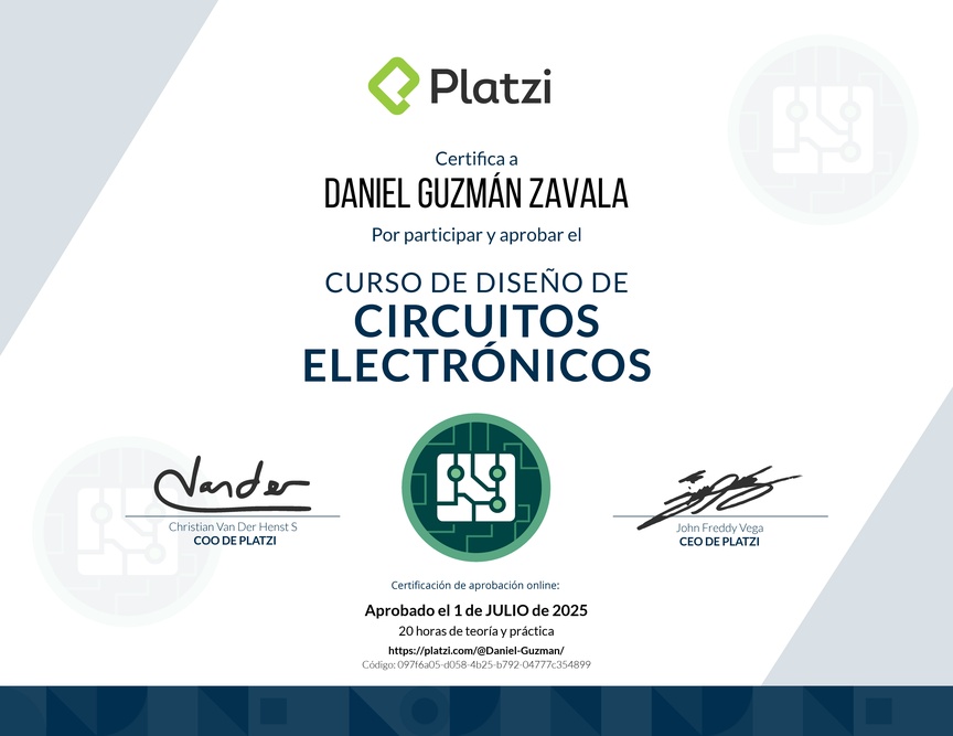 Diploma del Curso de Diseño de Circuitos Electrónicos