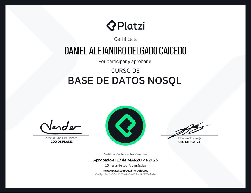 Diploma del Curso de Base de Datos NoSQL