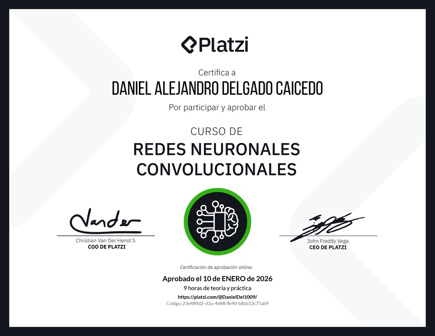 Diploma del Curso de Redes Neuronales Convolucionales