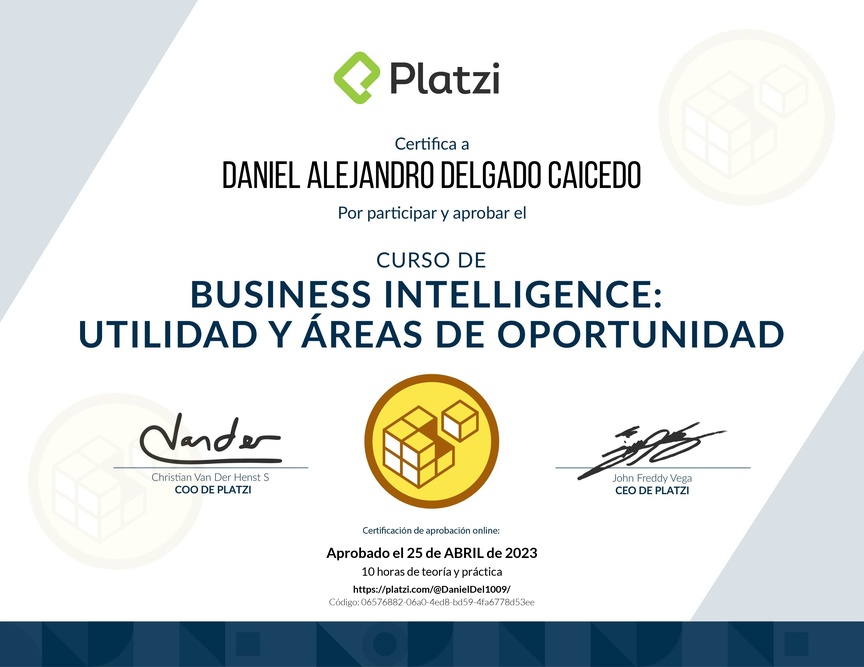 Diploma del Curso de Business Intelligence: Utilidad y Áreas de Oportunidad