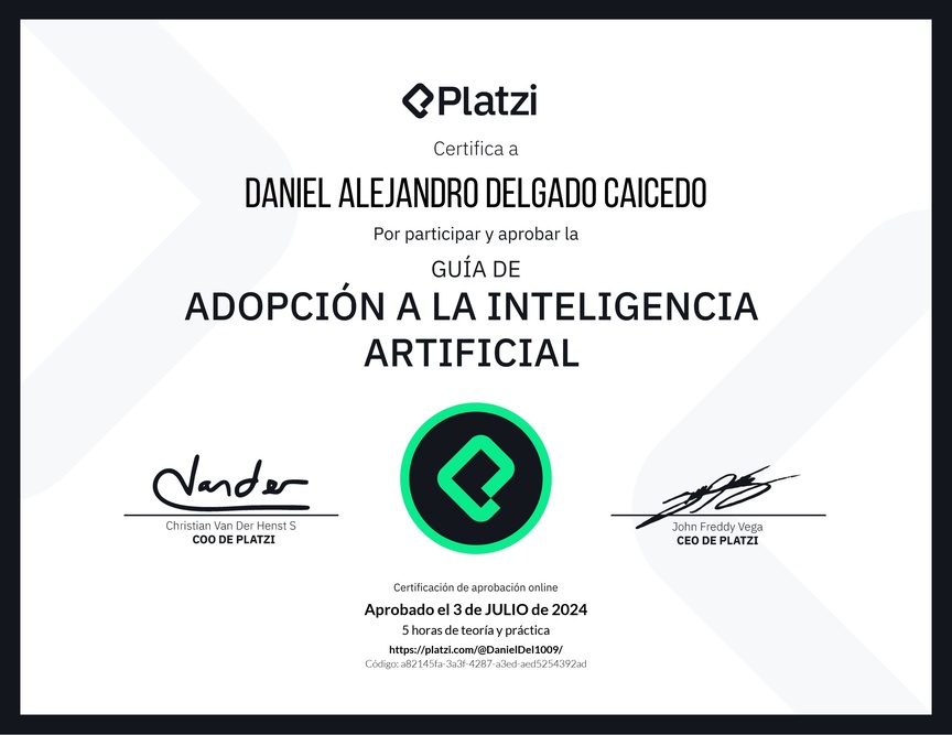 Diploma de Guía de Adopción a la Inteligencia Artificial 2023