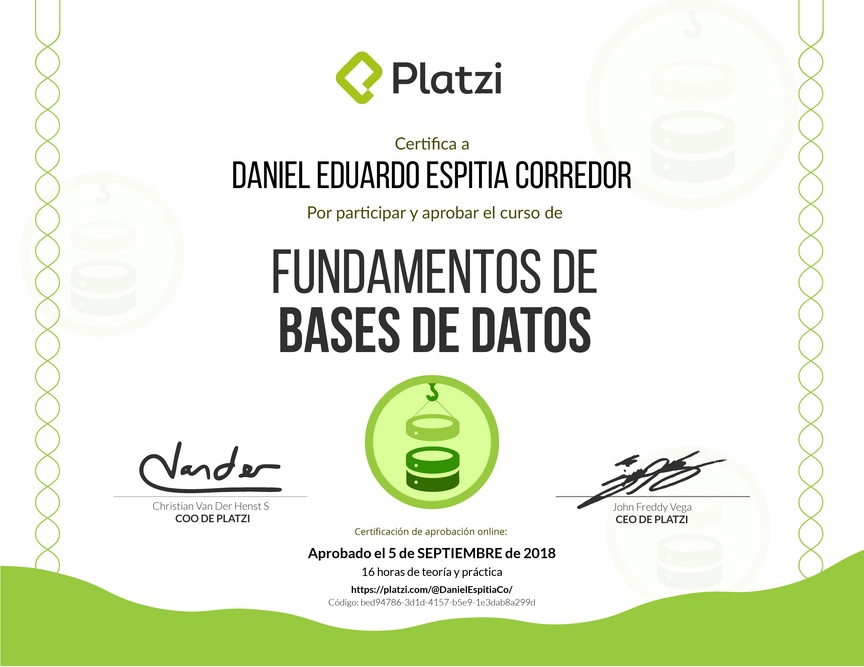 Diploma de Fundamentos de Bases de Datos 2017