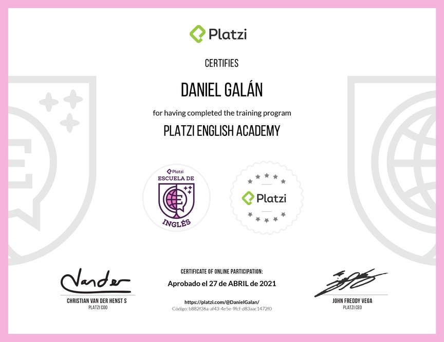 Diploma de la Ruta de Aprendizaje de English Learning