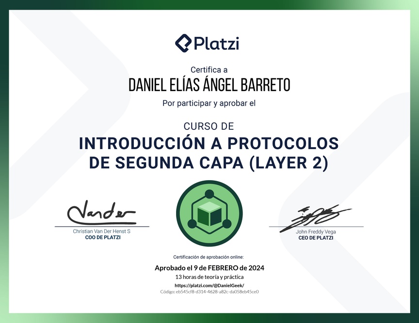 Diploma del Curso de Introducción a Protocolos de Segunda Capa (Layer 2)