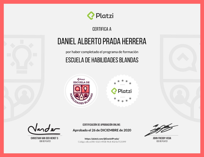 Diploma de la Ruta de Aprendizaje de Habilidades Blandas