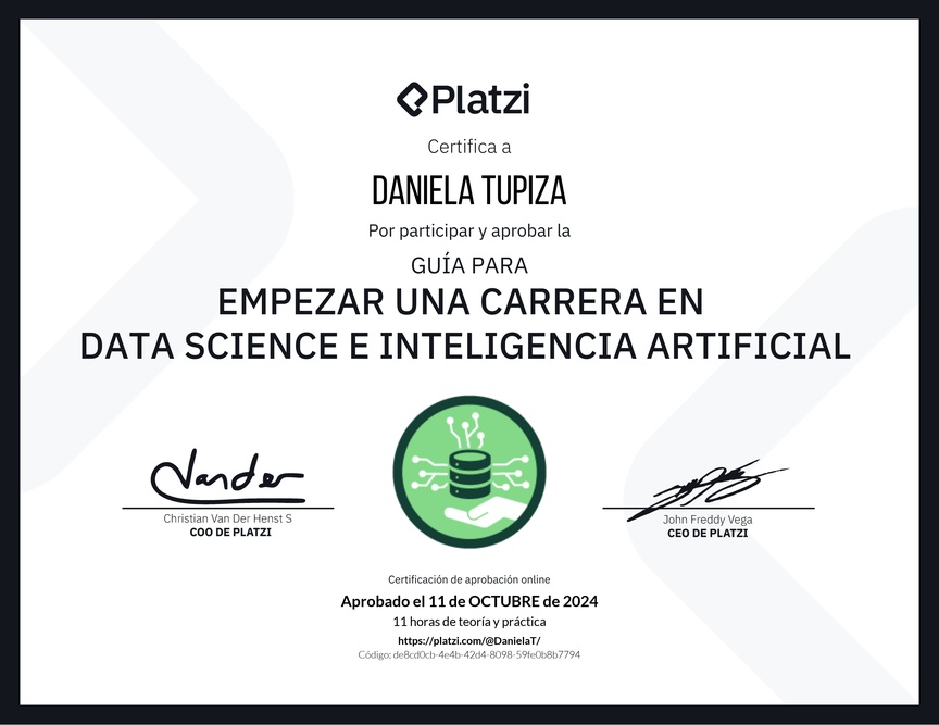 Diploma de Guía para Empezar una Carrera en Data Science e Inteligencia Artificial