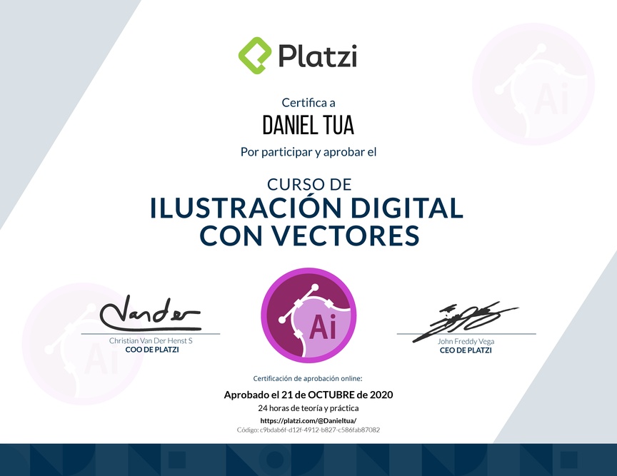 Diploma del Curso de Ilustración Vectorial Digital