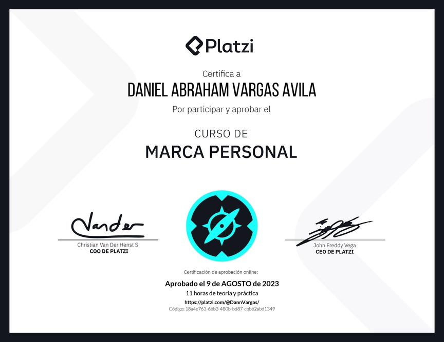 Diploma del Curso Gratis de Marca Personal