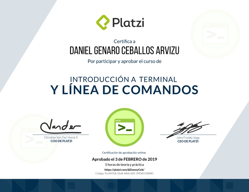 Diploma de Introducción a Terminal y Línea de Comandos 2018