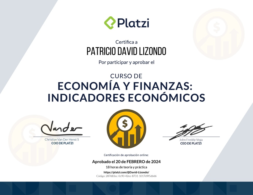 Diploma del Curso de Indicadores Económicos