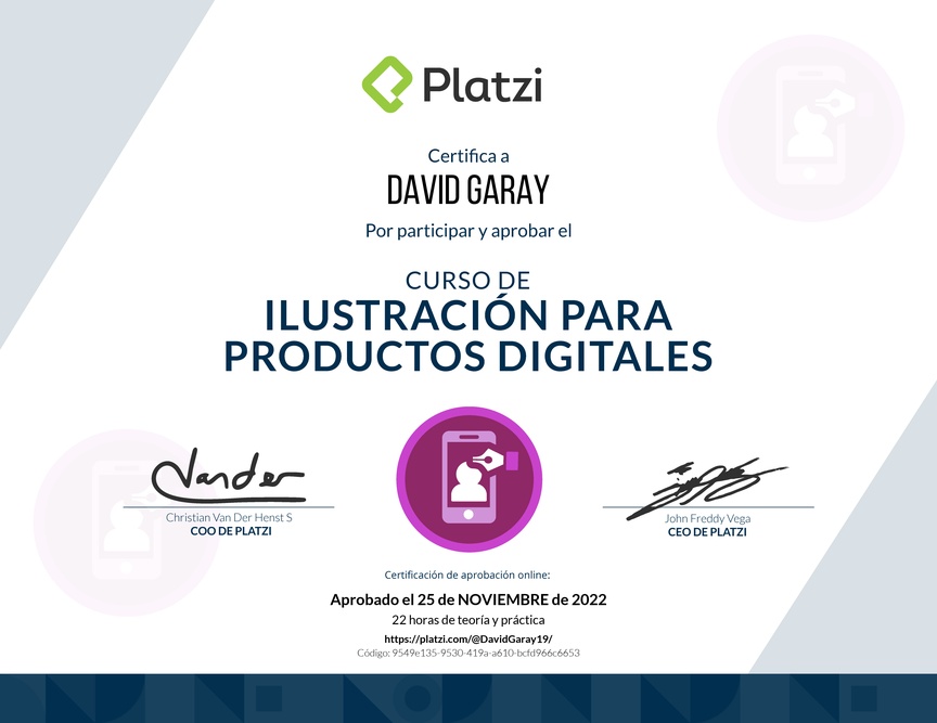 Diploma del Curso de Ilustración en Productos Digitales