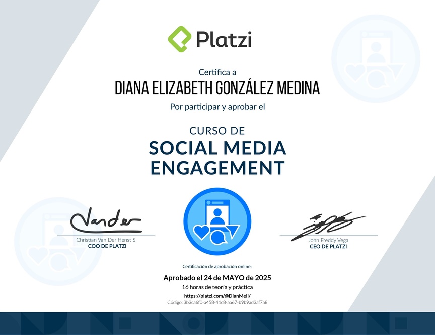 Diploma del Curso de Estrategias de Interacción para Redes Sociales