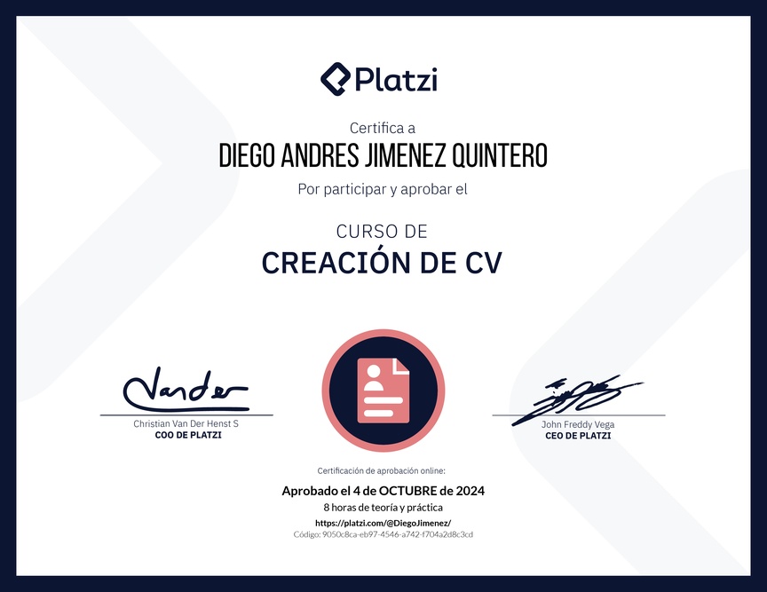 Diploma del Curso de Creación de CV