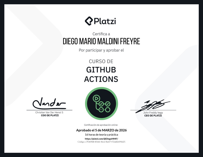 Diploma del Curso de GitHub Actions