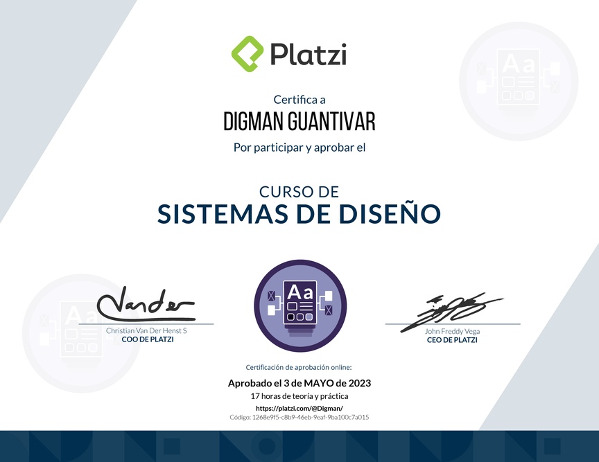 Diploma del Curso de Sistemas de Diseño Efectivos