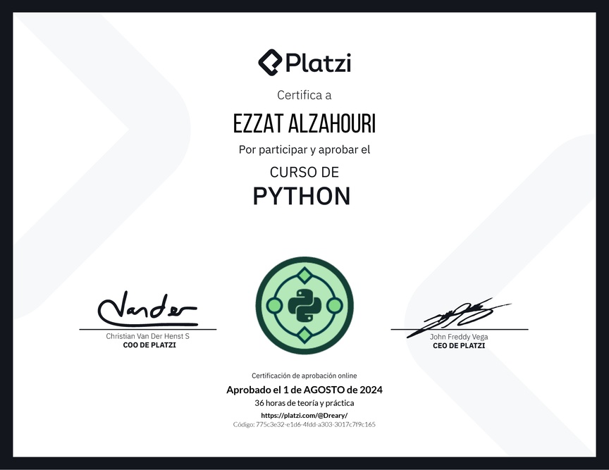 Diploma del Curso de Python