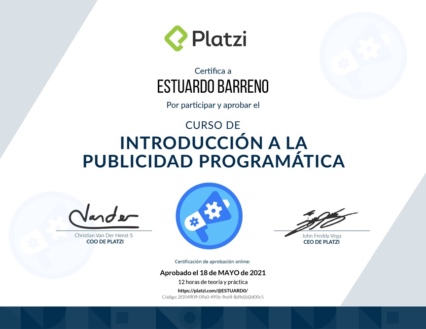 Diploma del Curso de Introducción a la Publicidad Programática