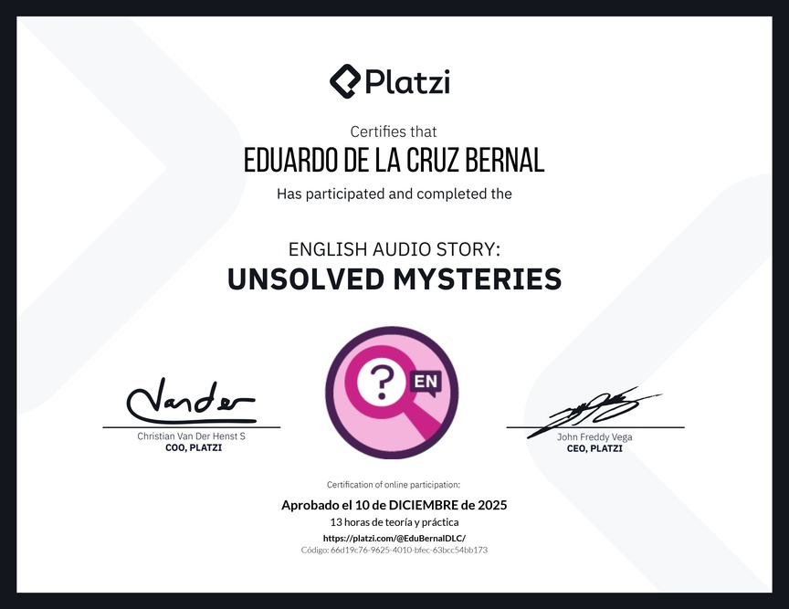 Diploma de Audio Historia en Inglés: Misterios sin Resolver