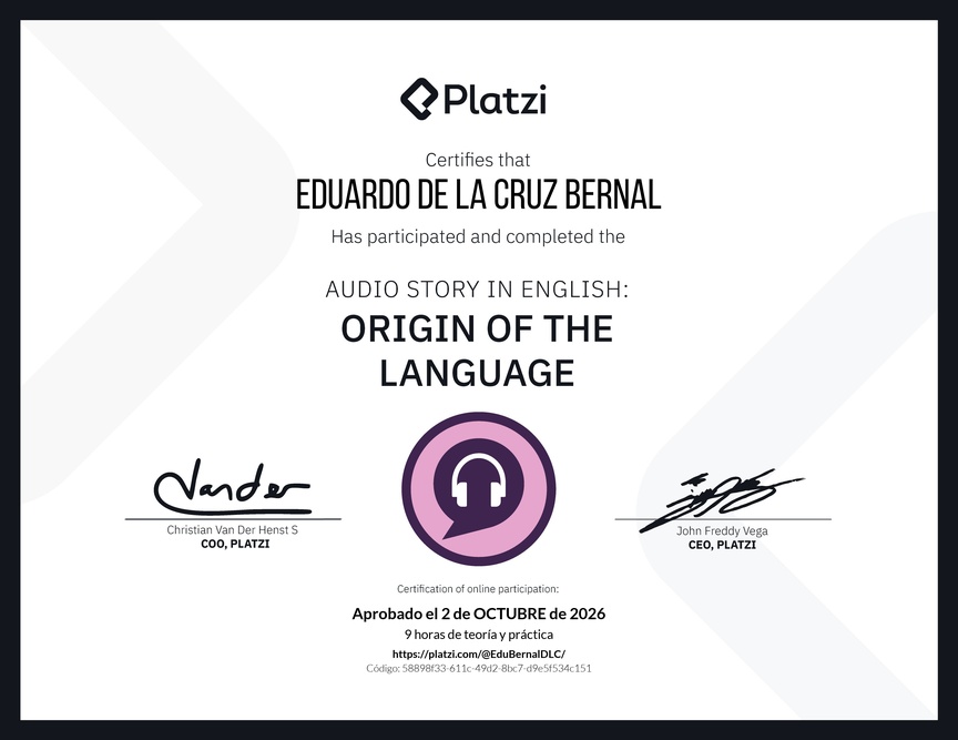 Diploma de Audio Historia en Inglés: Origen del idioma