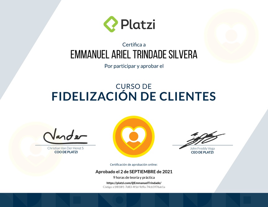 Diploma del Curso de Fidelización de Clientes