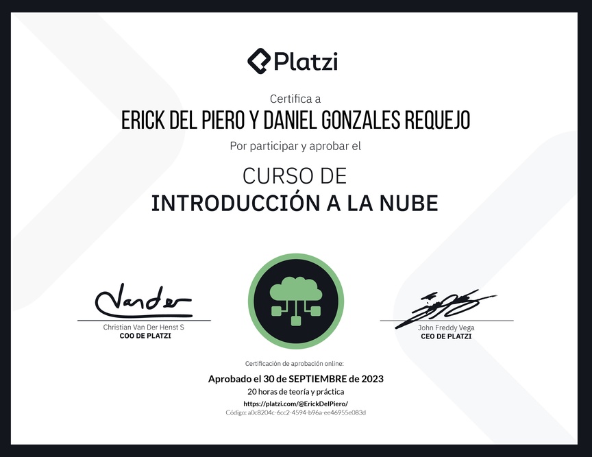 Diploma del Curso de Introducción a la Nube
