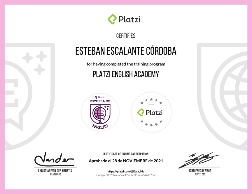 Diploma de la Ruta de Aprendizaje de English Learning