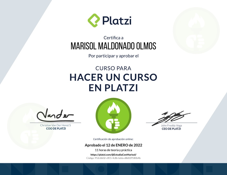 Diploma del Curso para Crear un Curso en Platzi (2021)