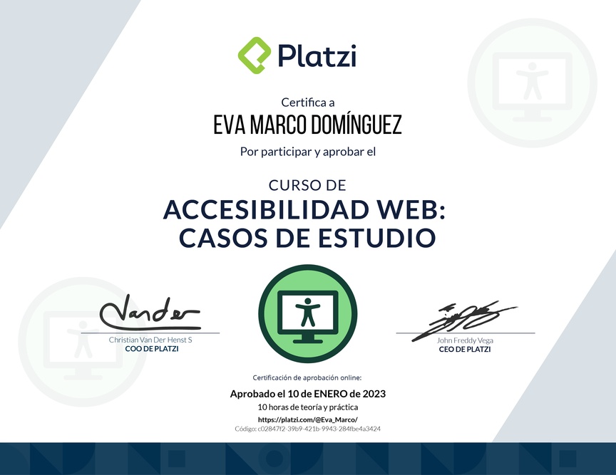 Diploma de Audiocurso de Accesibilidad Web: Casos de Estudio