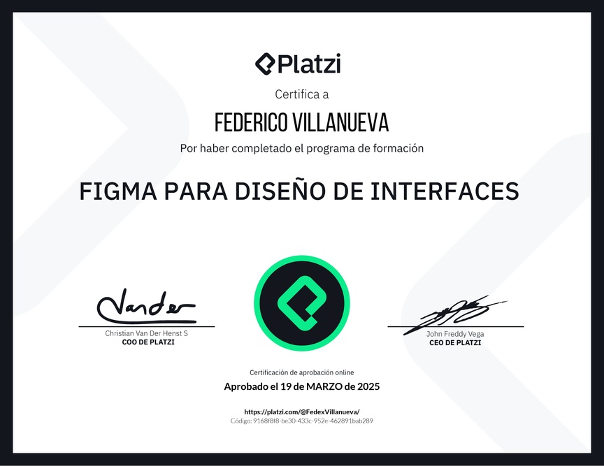 Diploma de la Ruta de Aprendizaje de Figma para Diseño de Interfaces