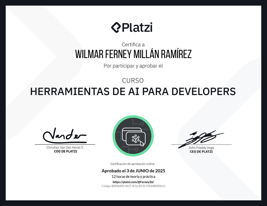 Diploma del Curso de Herramientas de AI para Devs