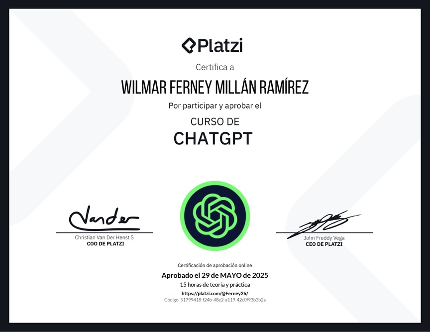 Diploma del Curso de ChatGPT