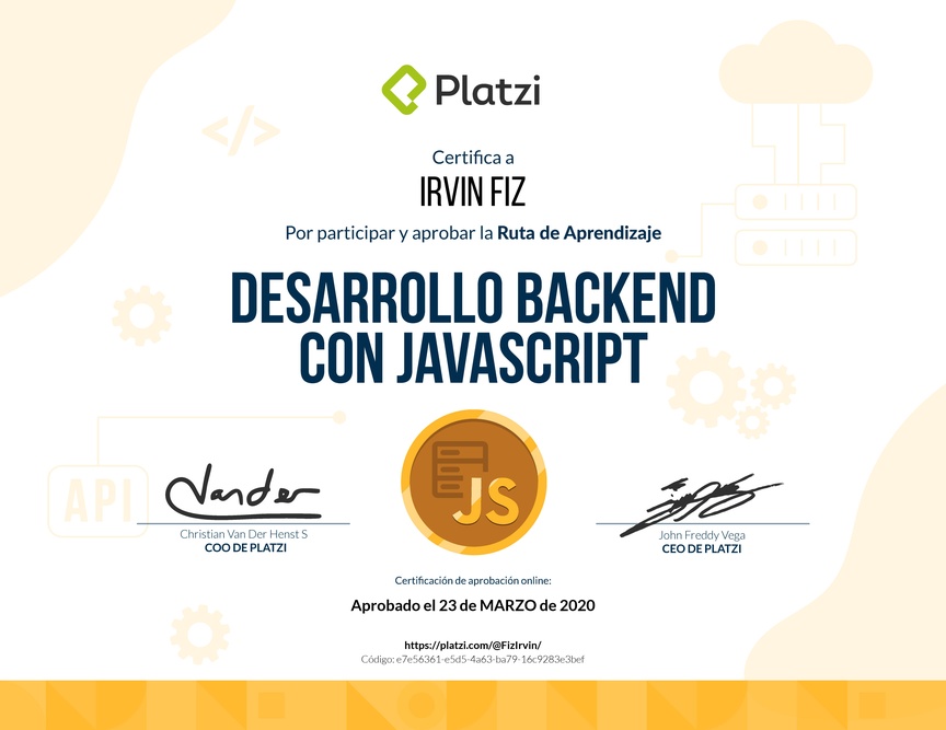 Diploma de la Ruta de Aprendizaje de Node.js: Desarrollo Backend con JavaScript