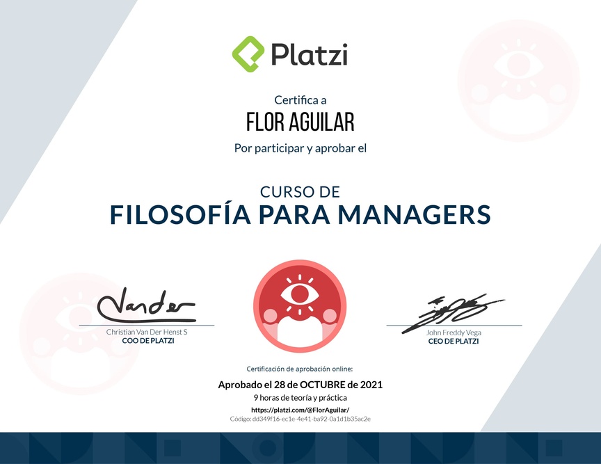 Diploma de Audiocurso de Filosofía para Managers