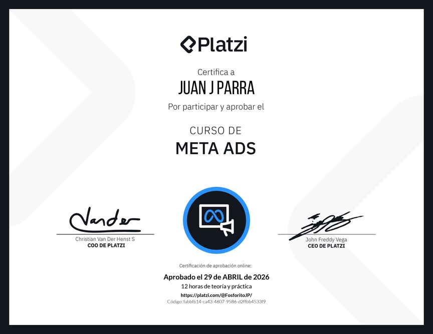 Diploma del Curso de Meta Ads