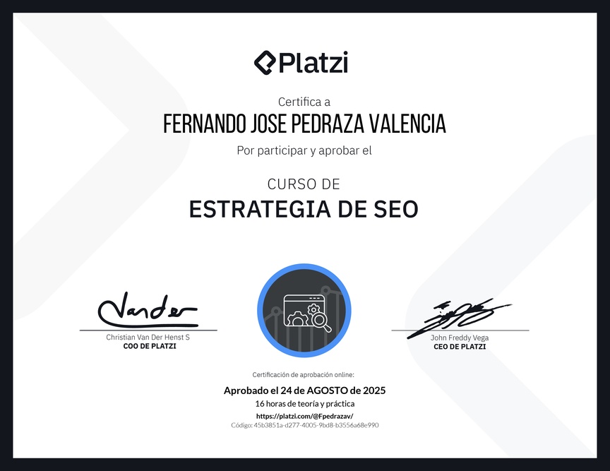 Diploma del Curso de Estrategia de SEO