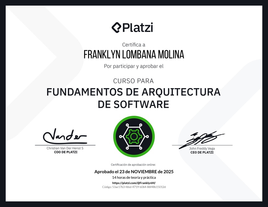 Diploma del Curso de Fundamentos de Arquitectura de Software