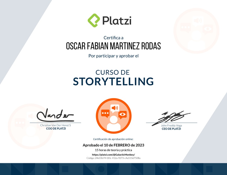 Diploma del Curso de Storytelling