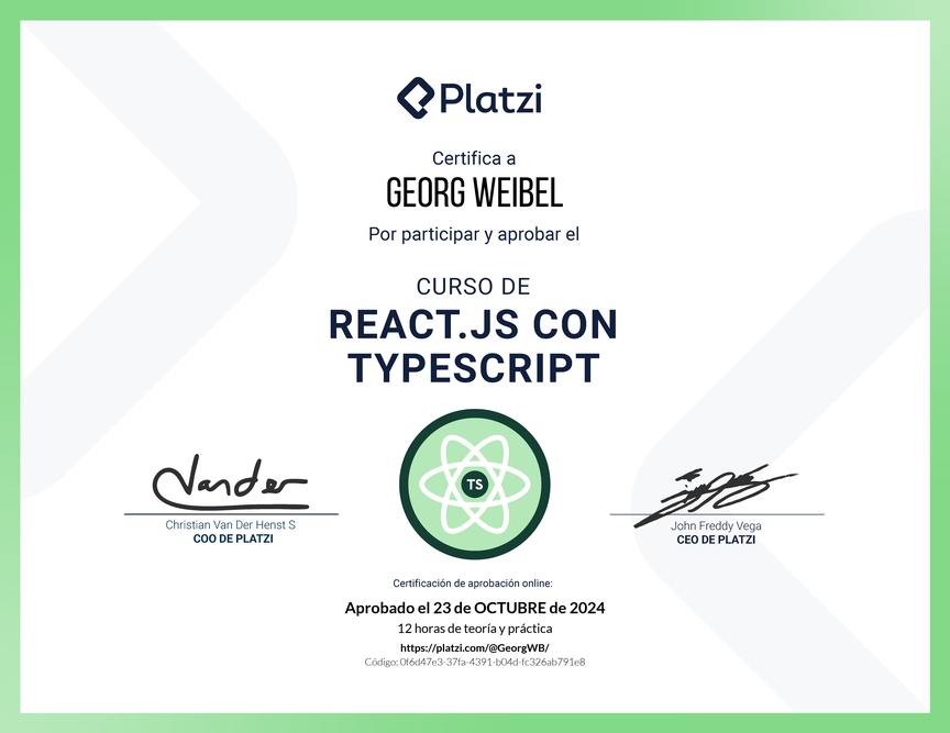 Diploma del Curso de React.js con TypeScript