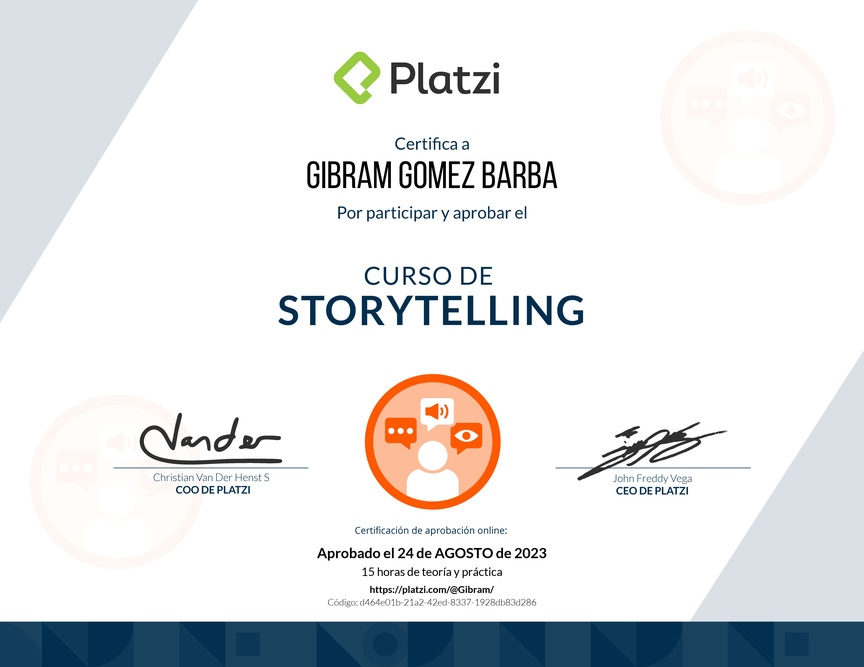 Diploma del Curso de Storytelling