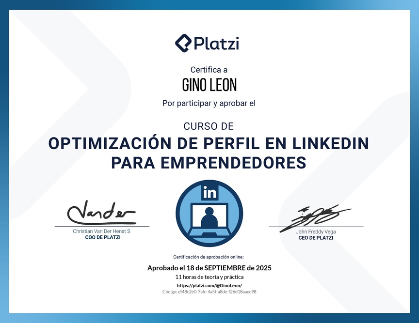 Diploma del Curso de Posicionamiento Profesional en LinkedIn