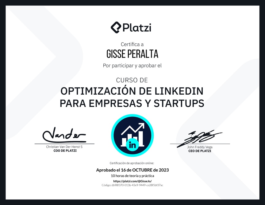 Diploma de Optimización de LinkedIn para Empresas y Startups