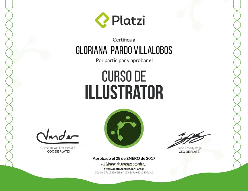 Diploma del Curso de Illustrator 2015