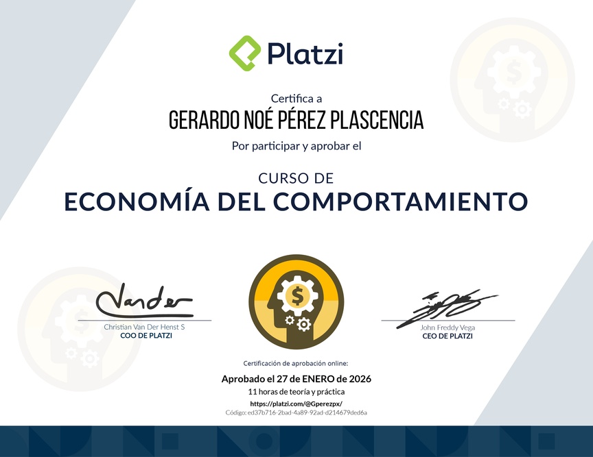 Diploma del Curso de Economía del Comportamiento