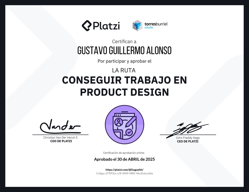 Diploma de la Ruta de Aprendizaje de Trabaja como Product Designer